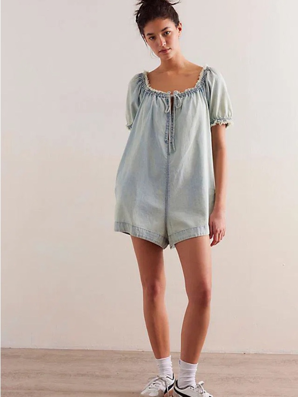 Free People We The Free Daisy Denim Babydoll Romper